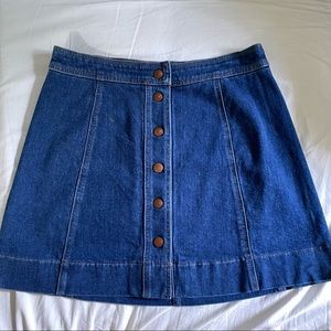 Madewell Button Front Denim Jean Mini Skirt